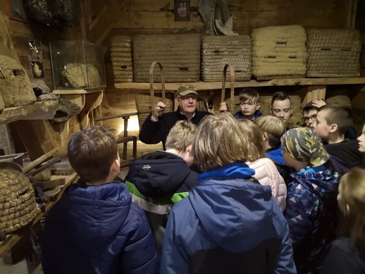 Schüler vom Gymnasium am Markt im Imkermuseum